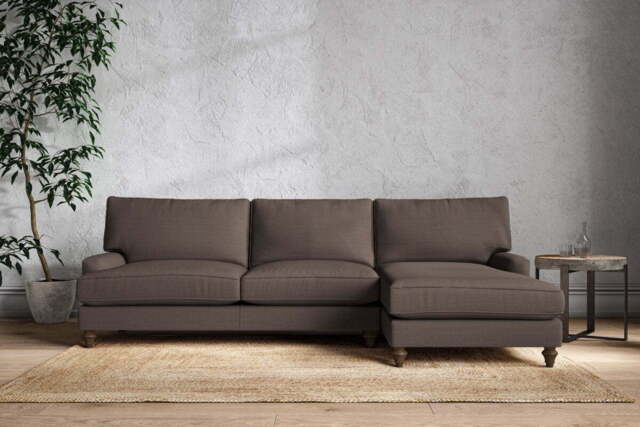 nkuku Marri Right Hand Chaise Sofa - Make To Order - Grand - Recycled Cotton Mocha