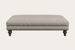 nkuku Marri Large Dining Footstool - Make To Order - Brera Linen Natural - Recycled Cotton Lavender