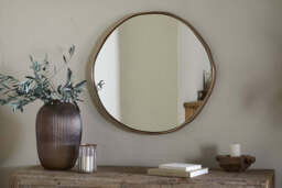 nkuku Mchanga Organic Shape Mirror - Mirrors - One Size - Antique Brass