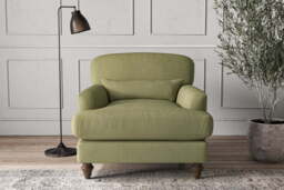 nkuku Deni Armchair - Make To Order - Brera Linen Sage - No Colour