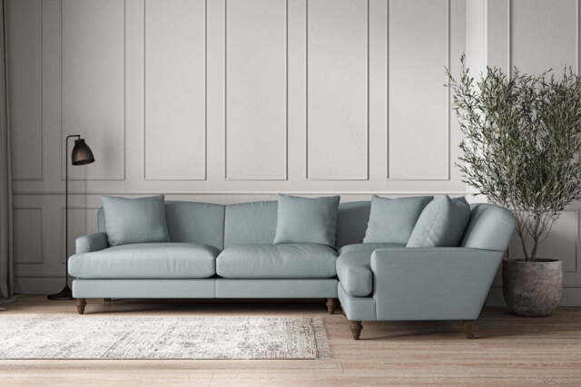 nkuku Deni Right Hand Corner Sofa - Make To Order - Grand - Recycled Cotton Horizon