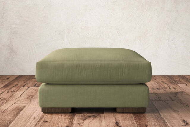nkuku Guddu Dining Footstool - Make To Order - Medium - Brera Linen Sage