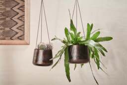nkuku Endo Reclaimed Iron Hanging Planter - Vases & Planters - Large - Black