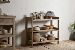 nkuku Ibo Reclaimed Wood Pantry Standing Shelves - Storage Furniture - One Size - Natural