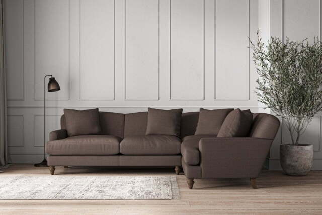 nkuku Deni Right Hand Corner Sofa - Make To Order - Large - Recycled Cotton Mocha