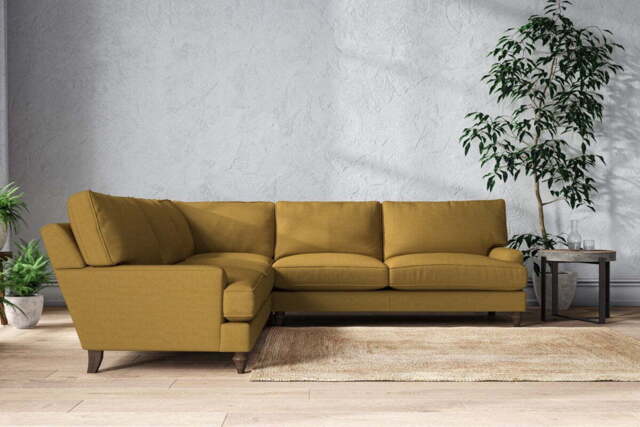 nkuku Marri Corner Sofa - Make To Order - Grand - Recycled Cotton Ochre
