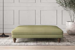 nkuku Deni Dining Footstool - Make To Order - Grand - Brera Linen Sage