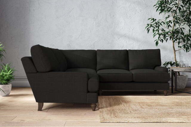 nkuku Marri Large Corner Sofa - Make To Order - Brera Linen Charcoal - No Colour