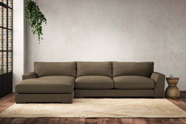 nkuku Guddu Left Hand Chaise Sofa - Make To Order - Large - Brera Linen Chestnut