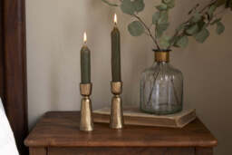nkuku Lokoja Candle Holder Set Of 2 - Candles Holders & Lanterns - Antique Brass