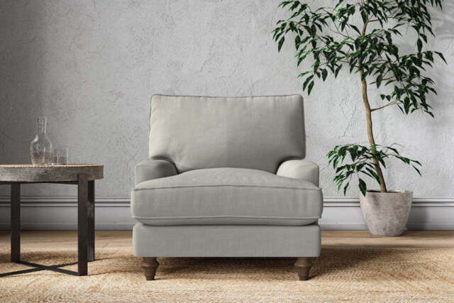nkuku Marri Armchair - Make To Order - Brera Linen Smoke - No Colour