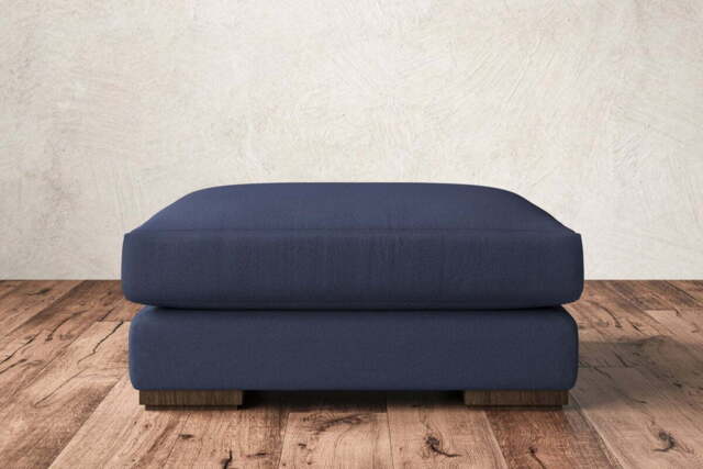 nkuku Guddu Large Dining Footstool - Make To Order - Recycled Cotton Navy - No Colour