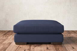 nkuku Guddu Large Dining Footstool - Make To Order - Recycled Cotton Navy - No Colour
