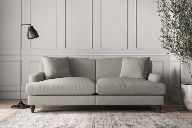 nkuku Deni Sofa - Make To Order - Large - Brera Linen Smoke