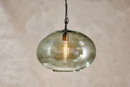 nkuku Otoro Recycled Glass Pendant Round - Lights - Large Round - Green Smoke
