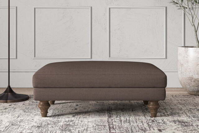 nkuku Deni Dining Footstool - Make To Order - Medium - Recycled Cotton Mocha