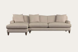 nkuku Deni Left Hand Chaise Sofa - Make To Order - Grand - Recycled Cotton Natural