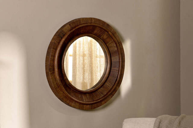 nkuku Kayia Acacia Wood Mirror - Mirrors - Walnut