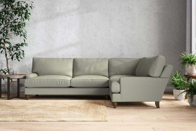 nkuku Marri Right Hand Corner Sofa - Make To Order - Grand - Recycled Cotton Seaspray