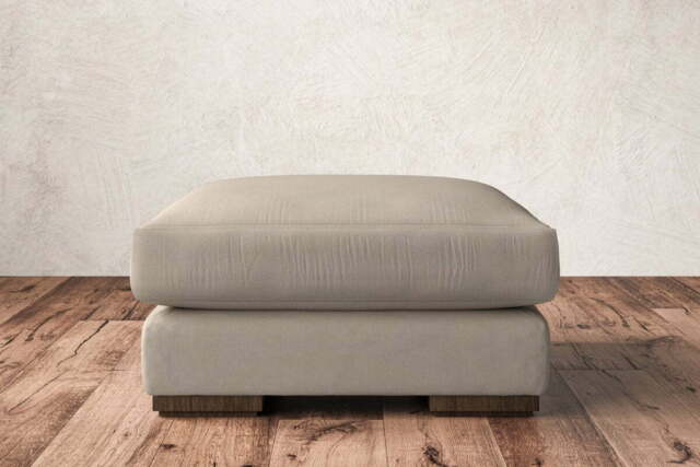 nkuku Guddu Dining Footstool - Make To Order - Medium - Recycled Cotton Stone