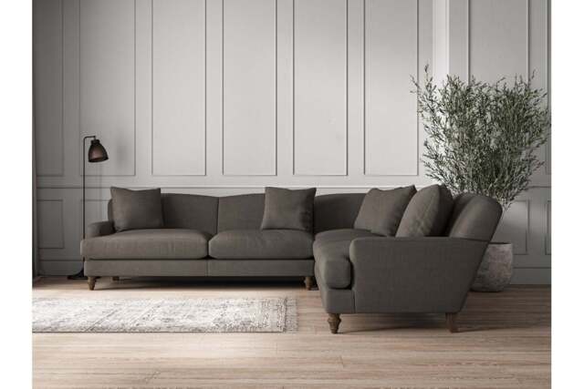nkuku Deni Corner Sofa - Make To Order - Grand - Brera Linen Granite
