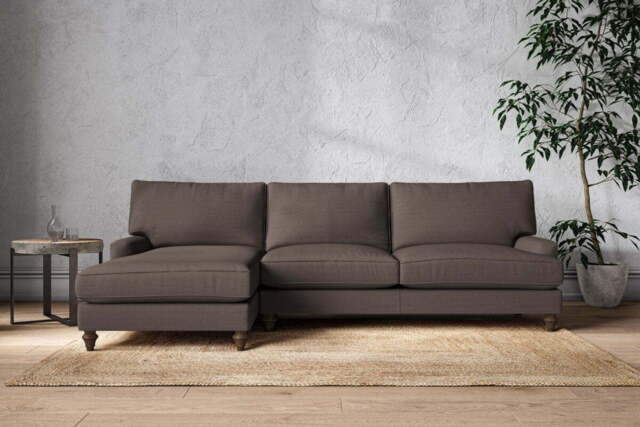 nkuku Marri Left Hand Chaise Sofa - Make To Order - Grand - Recycled Cotton Mocha
