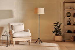 nkuku Sahhil Metal Tripod Floor Lamp - Lamps - One Size - Antique Bronze