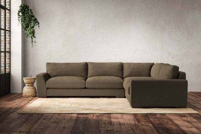 nkuku Guddu Right Hand Corner Sofa - Make To Order - Large - Brera Linen Chestnut