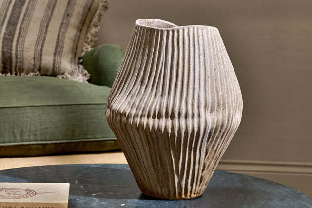 nkuku Kalai Ceramic Organic Shape Vase - Decorative Accessories - Large - Natural