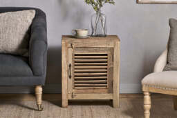 nkuku Ibo Reclaimed Wooden Slatted Cabinet – Natural - Storage Furniture - One Size