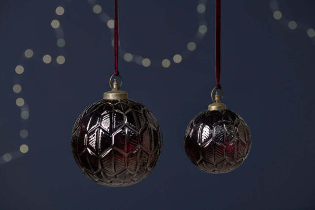 nkuku Patta Giant Bauble - Christmas Decorations - Small - Burgundy