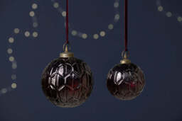 nkuku Patta Giant Bauble - Christmas Decorations - Small - Burgundy