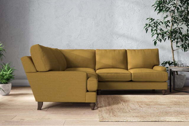 nkuku Marri Large Corner Sofa - Make To Order - Recycled Cotton Ochre - No Colour