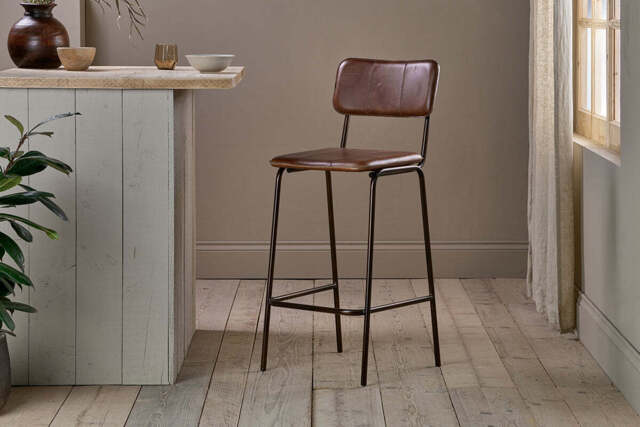 nkuku Ukari Counter Dining Chair - Seating - One Size - Chocolate Brown