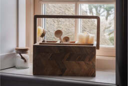 nkuku Sukha Mango Wood Caddy - Bathroom - One Size - Natural