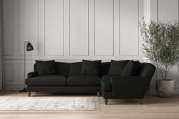 nkuku Deni Large Right Hand Corner Sofa - Make To Order - Brera Linen Charcoal - No Colour