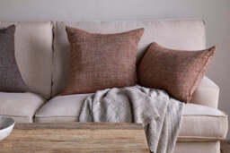 nkuku Kana Linen Cushion Cover - Textiles - Rust - 50 x 50 cm