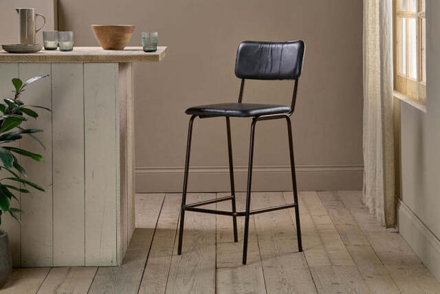 nkuku Ukari Counter Dining Chair - Seating - One Size - Aged Black