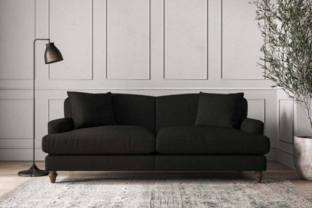 nkuku Deni Large Sofa - Make To Order - Brera Linen Charcoal - No Colour