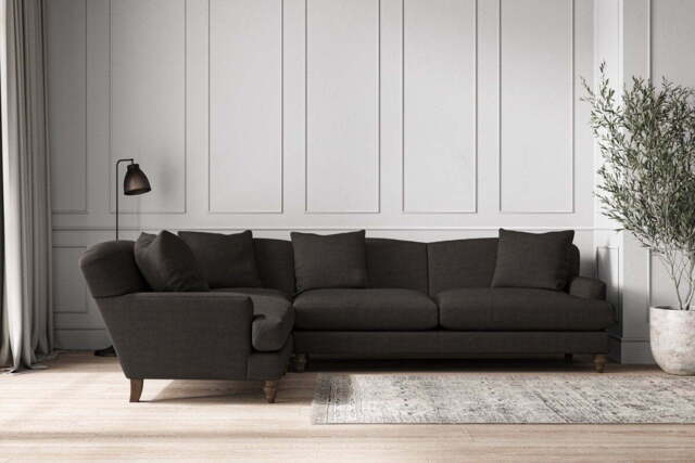 nkuku Deni Left Hand Corner Sofa - Make To Order - Grand - Brera Linen Espresso