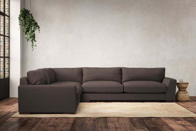 nkuku Guddu Left Hand Corner Sofa - Make To Order - Grand - Recycled Cotton Mocha