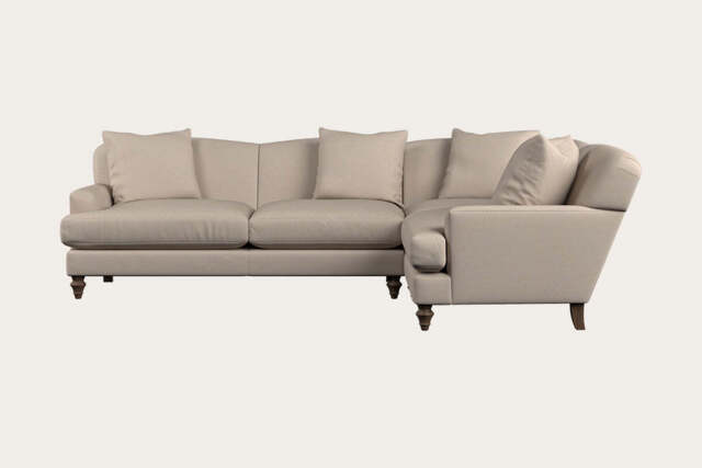 nkuku Deni Large Left Hand Corner Sofa - Make To Order - Recycled Cotton Natural - No Colour