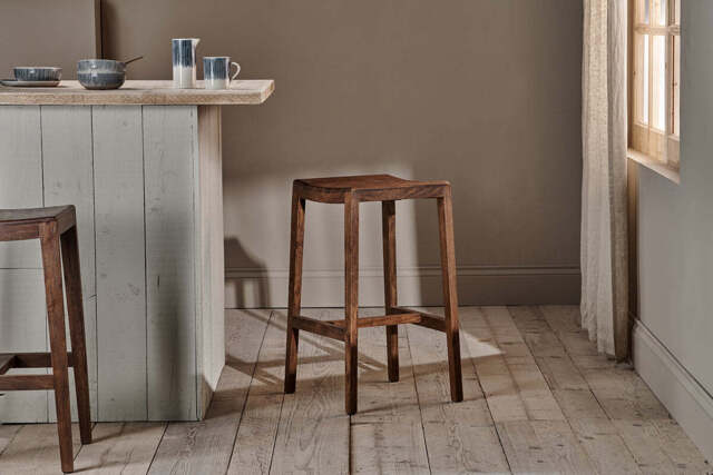 nkuku Anbu Acacia Counter Dining Stool - Chairs Dining Stools & Benches - Washed Walnut
