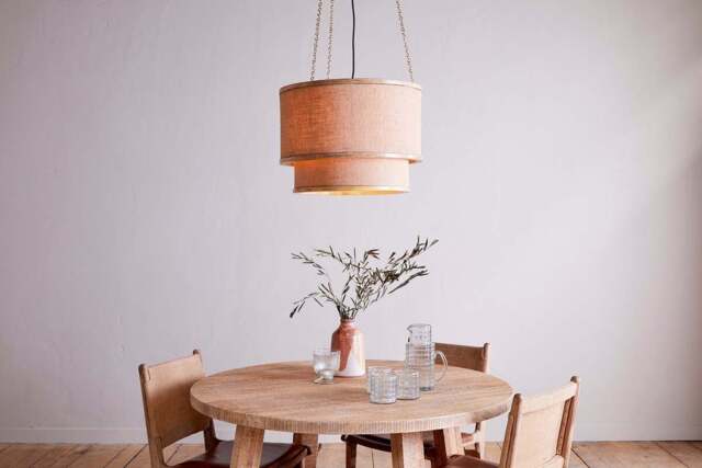 nkuku Darat Mango Wood & Jute Pendant - Lights - One Size - Natural