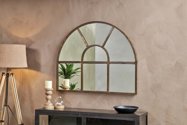 nkuku Imoma Iron Overmantel Arch Mirror - Mirrors - One Size - Brass