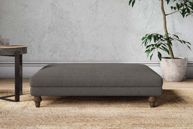nkuku Marri Dining Footstool - Make To Order - Grand - Brera Linen Granite