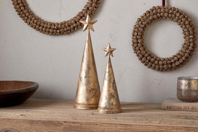 nkuku Talna Tree Bell - Christmas Decorations - Large - Antique Brass