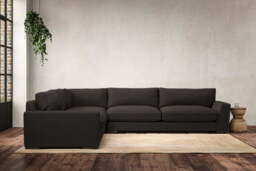 nkuku Guddu Left Hand Corner Sofa - Make To Order - Grand - Brera Linen Espresso