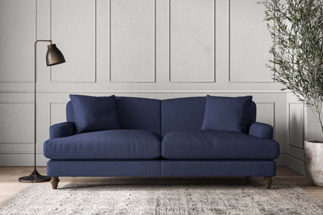 nkuku Deni Large Sofa - Make To Order - Recycled Cotton Navy - No Colour