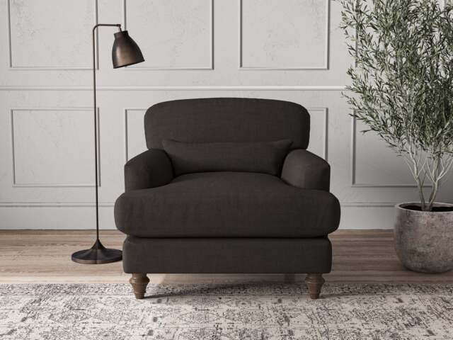 nkuku Deni Armchair - Make To Order - One Size - Brera Linen Espresso